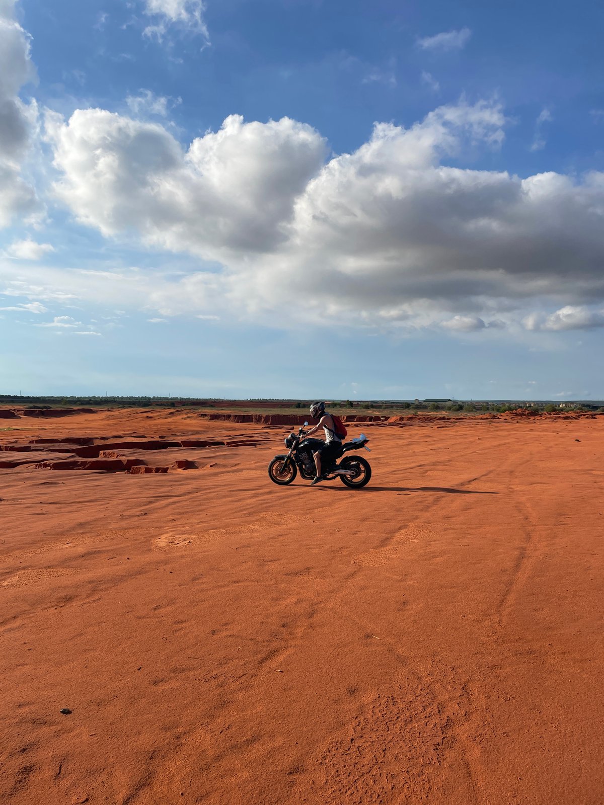 Motorcycle tour through Mui Ne's red sand dunes captured