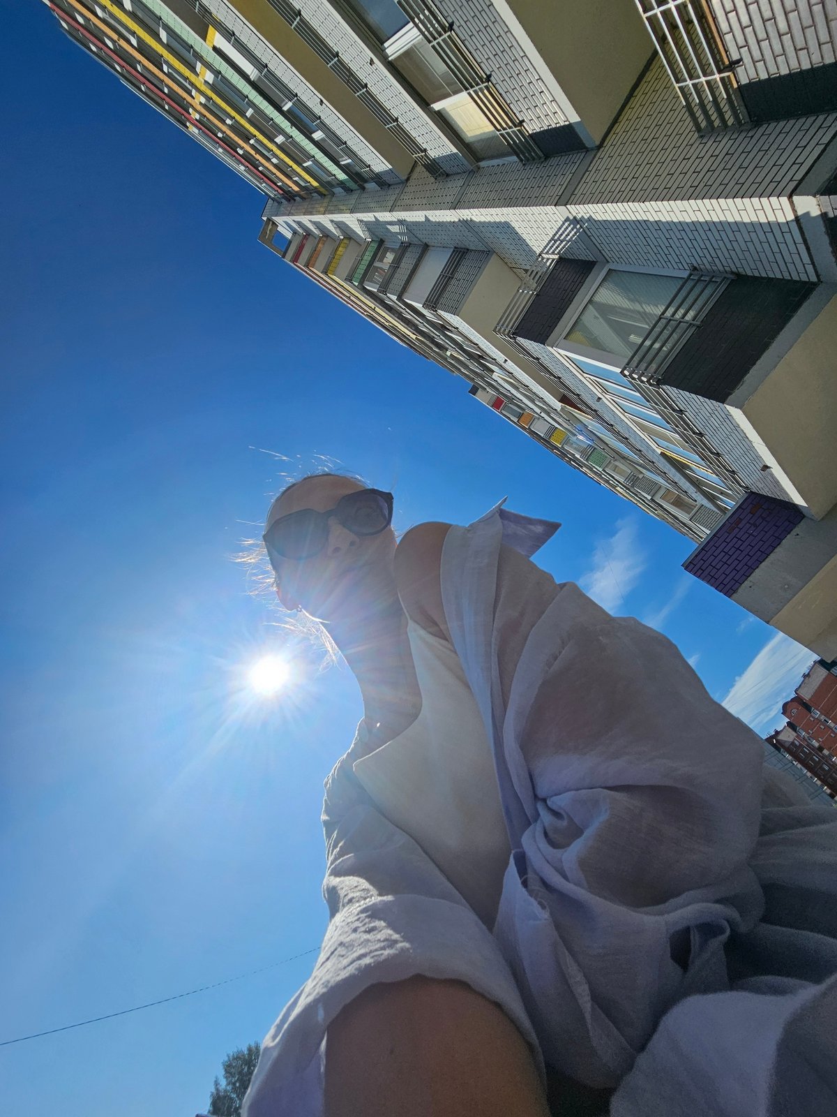 Sunny morning shots around a Chaikovsky apartment block