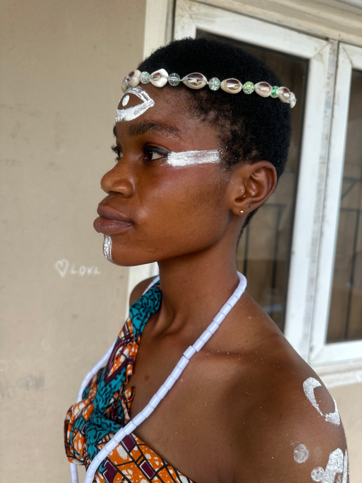 Traditional body painting ceremony in Badagry, Nigeria
