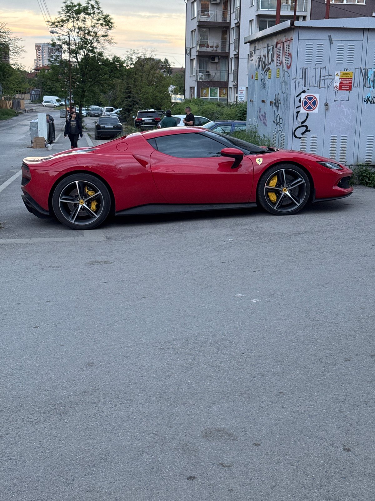 Red Ferrari spotted parked on Sofia street