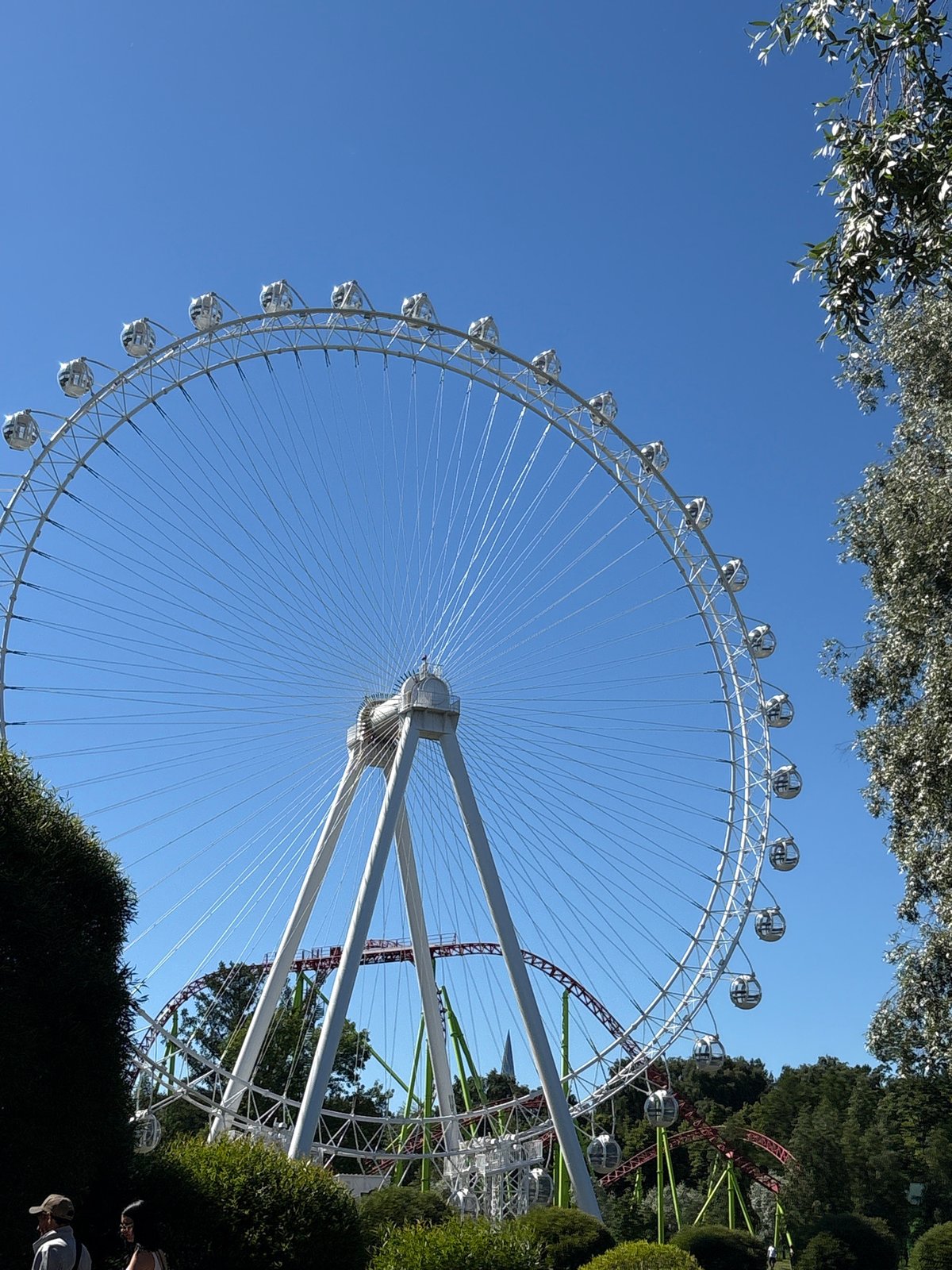 Saint Petersburg amusement park busy on a sunny summer afternoon