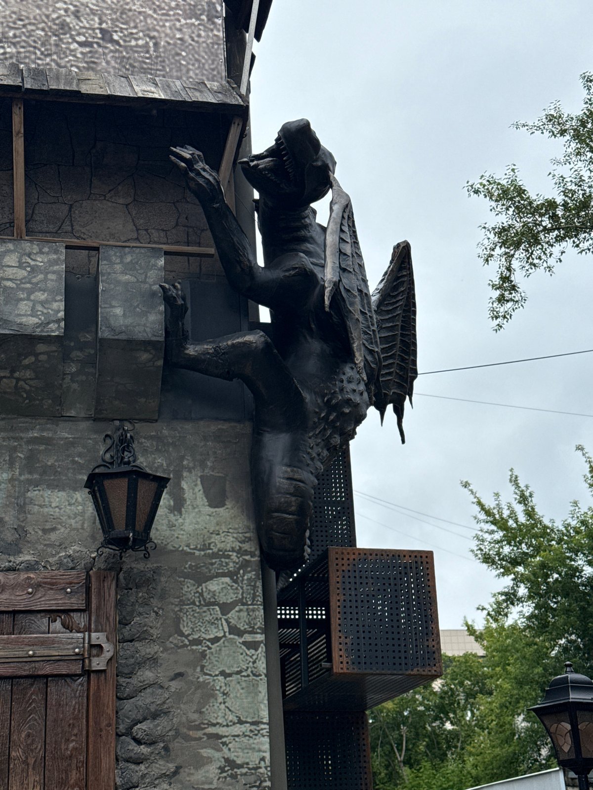 Perm's gothic Theater at the Bridge and its dragon-clad facade