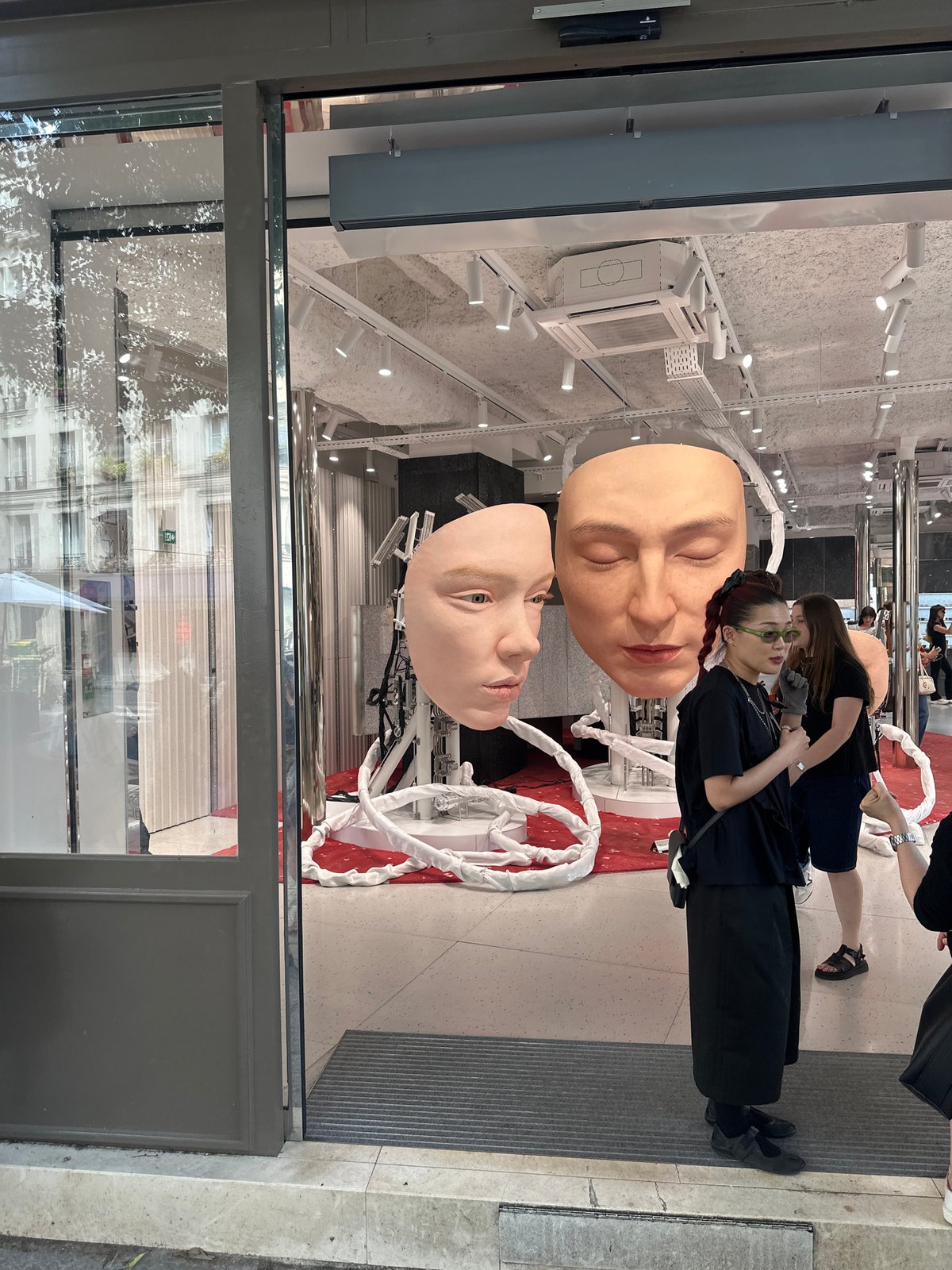 Oversized items displayed in Paris storefront window