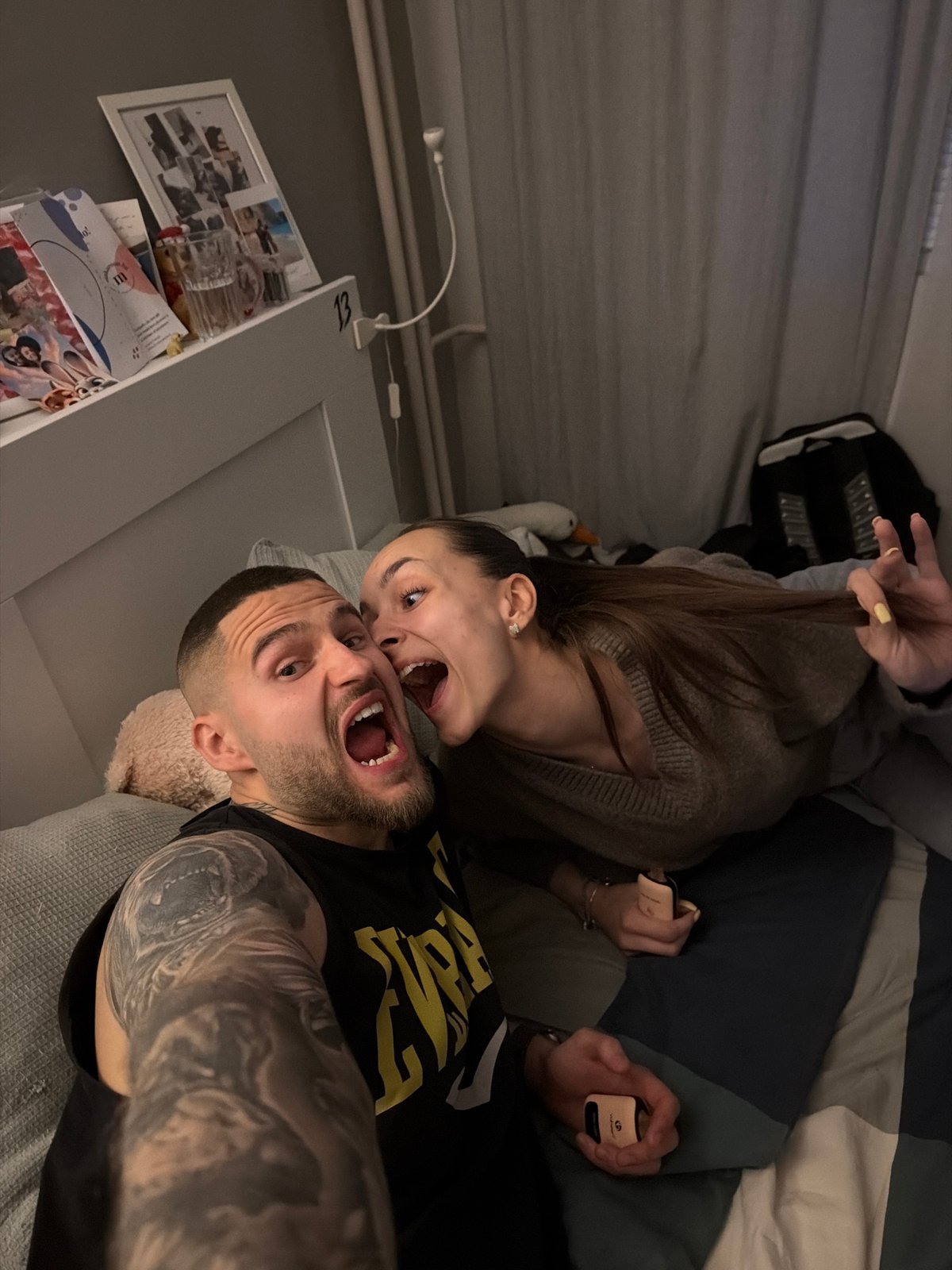 Couple's casual afternoon documented in Sofia gym and indoor spaces