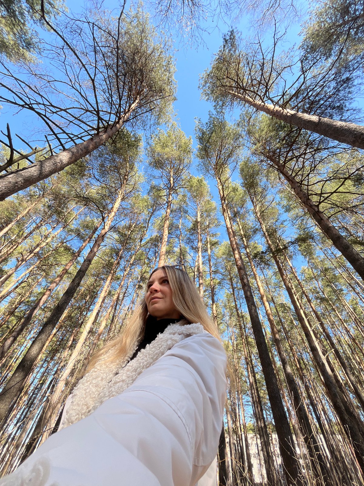Woman photographed in forest locations around Chaikovsky, Russia