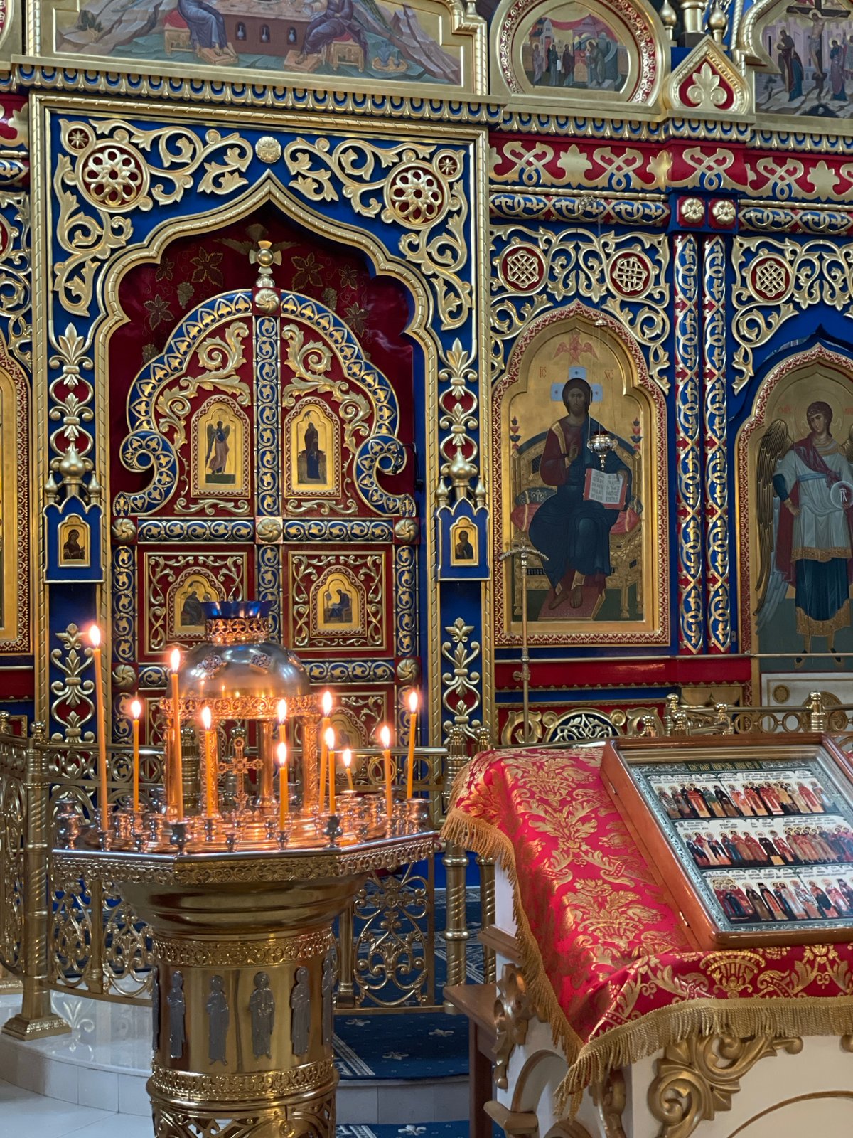Orthodox church interior documented in Krasnoyarsk, Russia