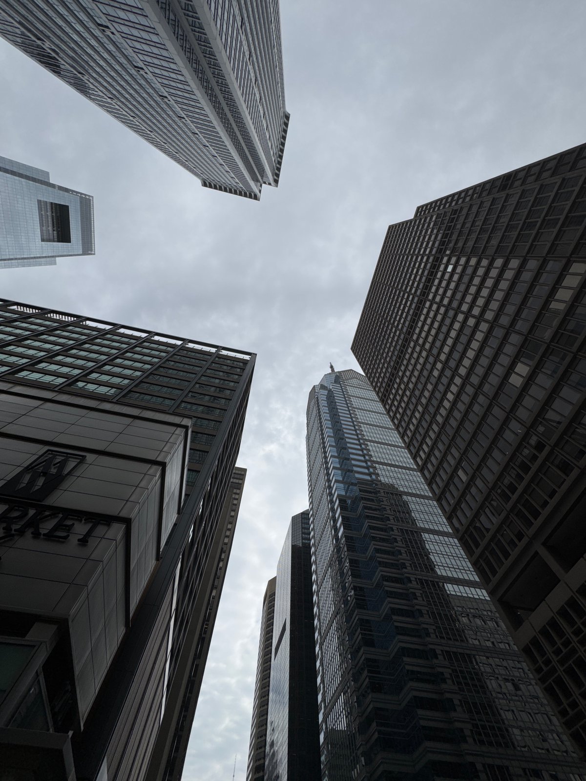 Philadelphia downtown scenes documented under overcast afternoon skies