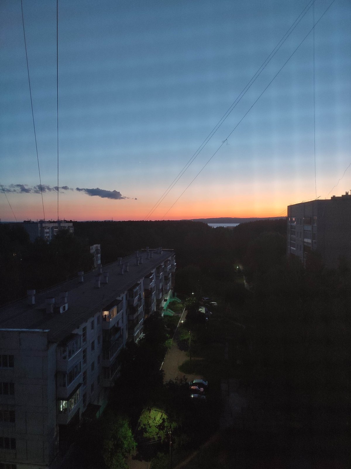 Sunset observed over residential area June 9 evening