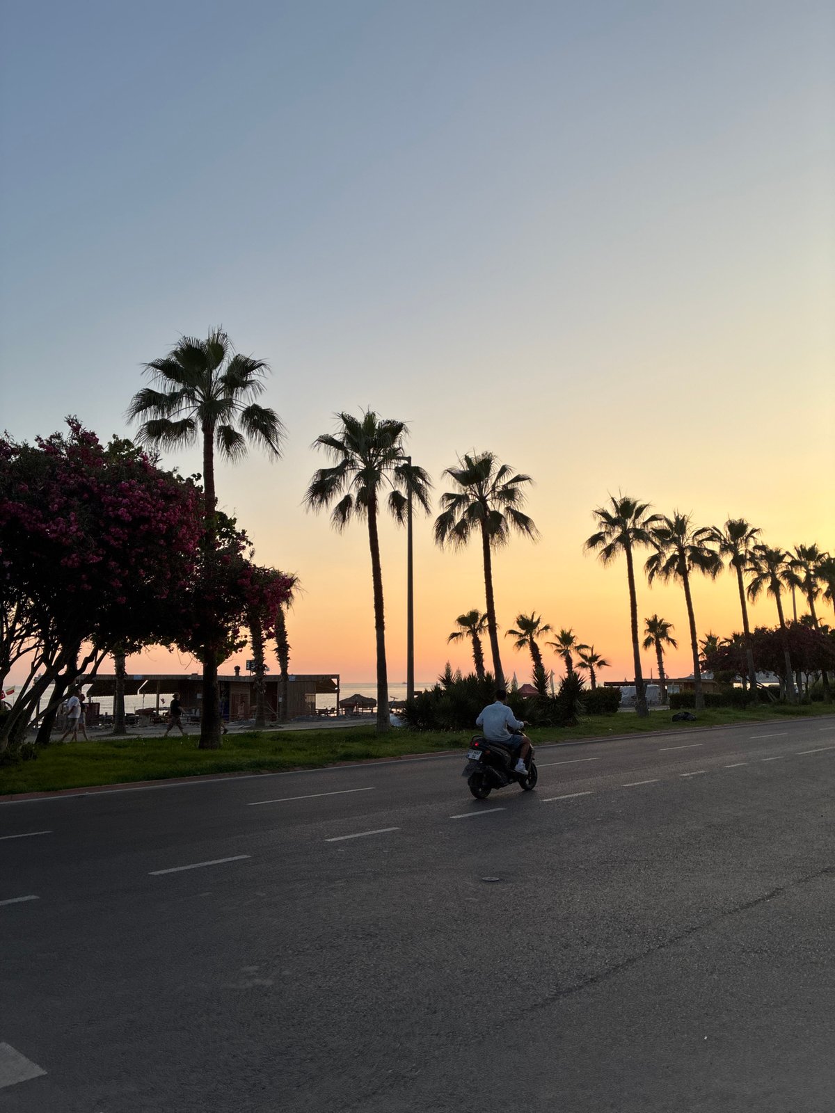 Golden hour along Alanya's waterfront promenade