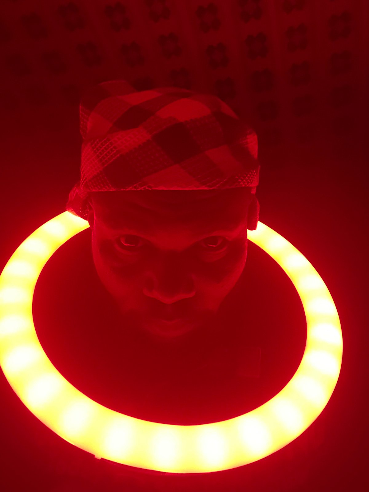 Person photographed with ring light in Gura Top, Nigeria