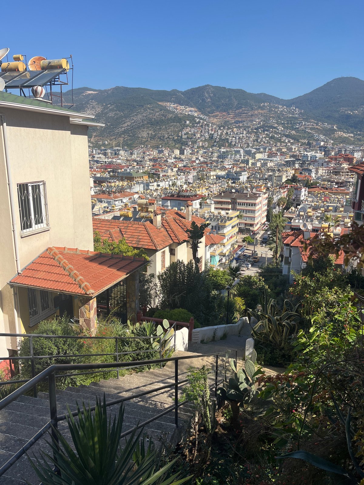 Morning view captured of Alanya cityscape from elevated position
