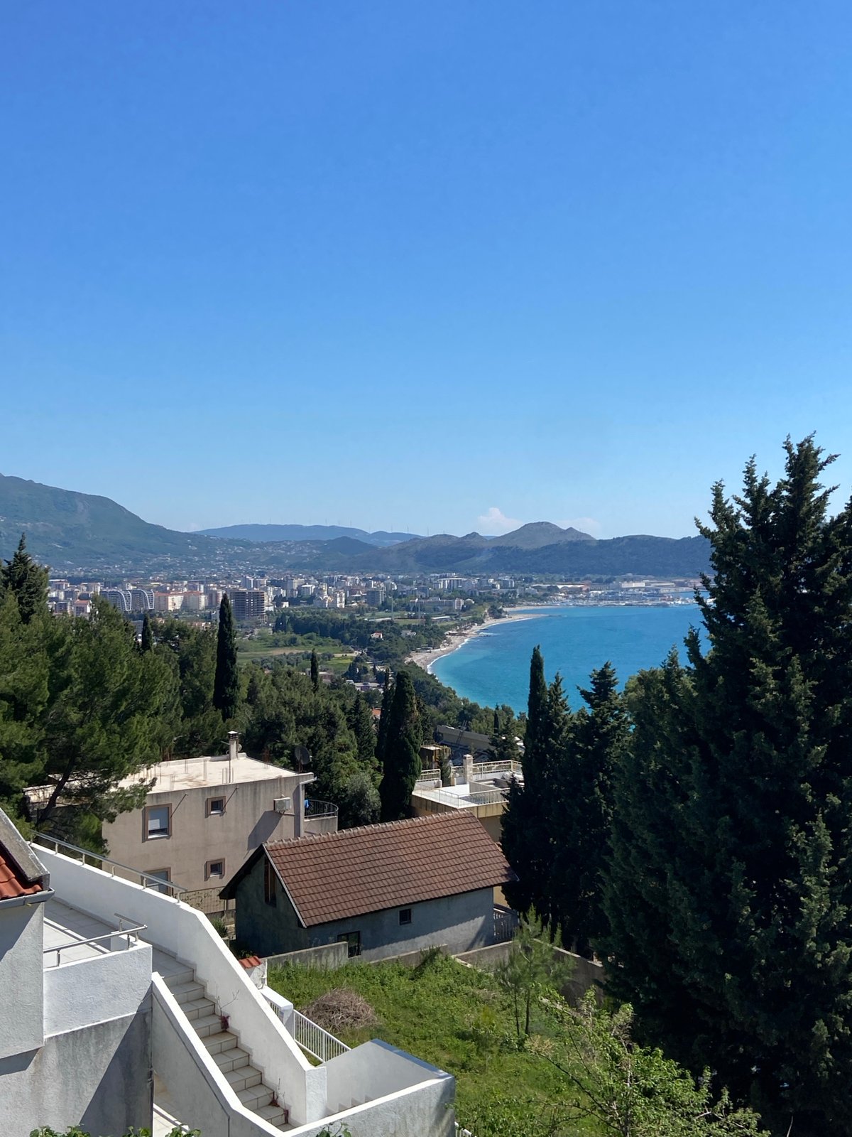 Panoramic views captured of coastal Šušanj, Montenegro