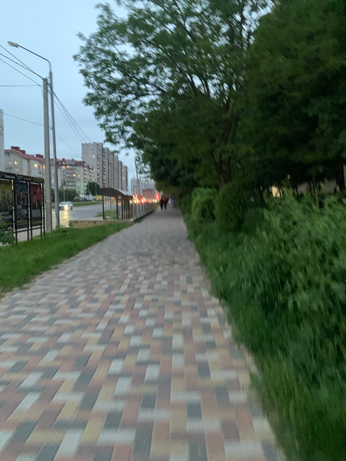 Evening street scenes documented in Stavropol, Russia