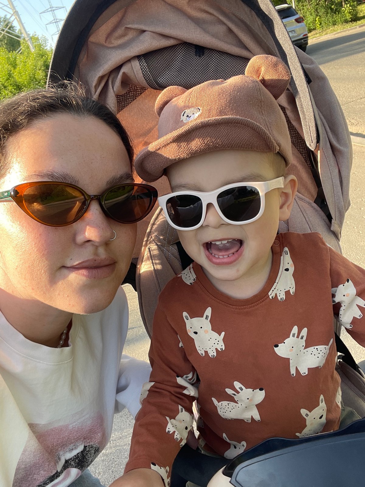 Mother and toddler enjoy outdoor time in Izhevsk