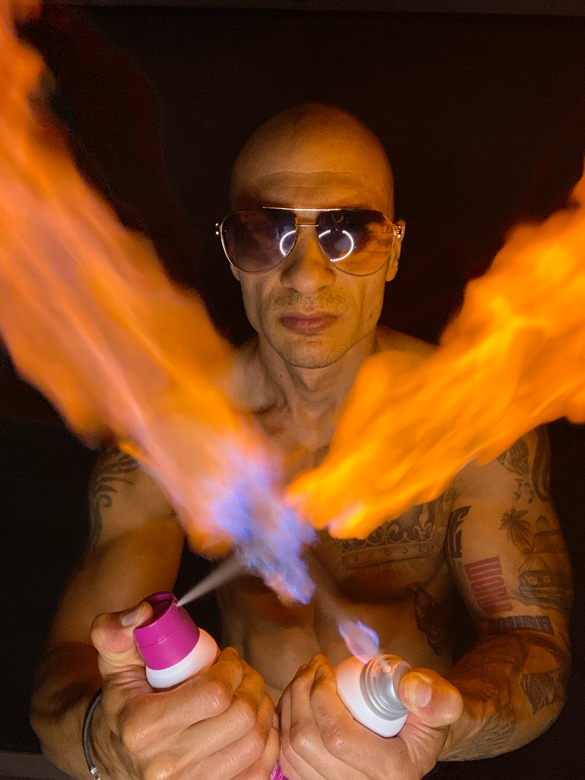 Spray can fire performance caught in Pleven, Bulgaria