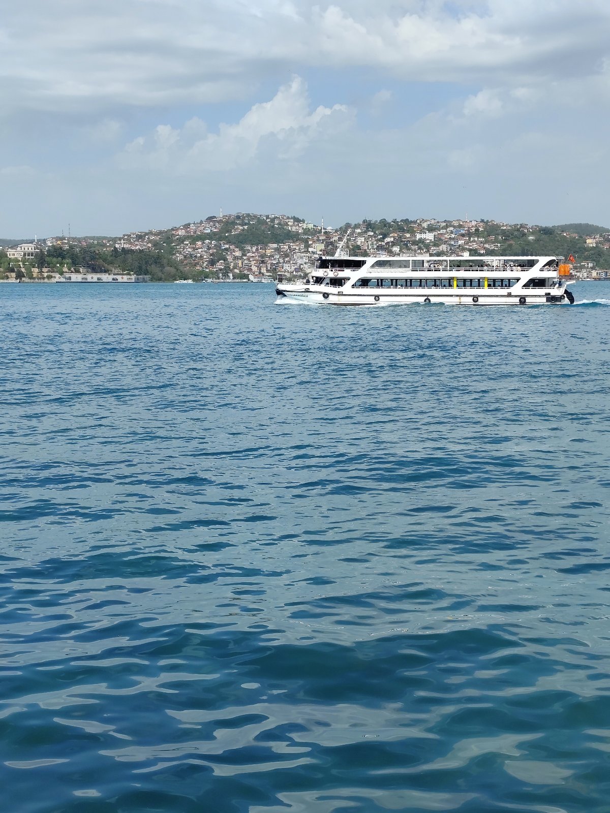 Quiet afternoon scenes along Bosphorus waterfront in Sarıyer