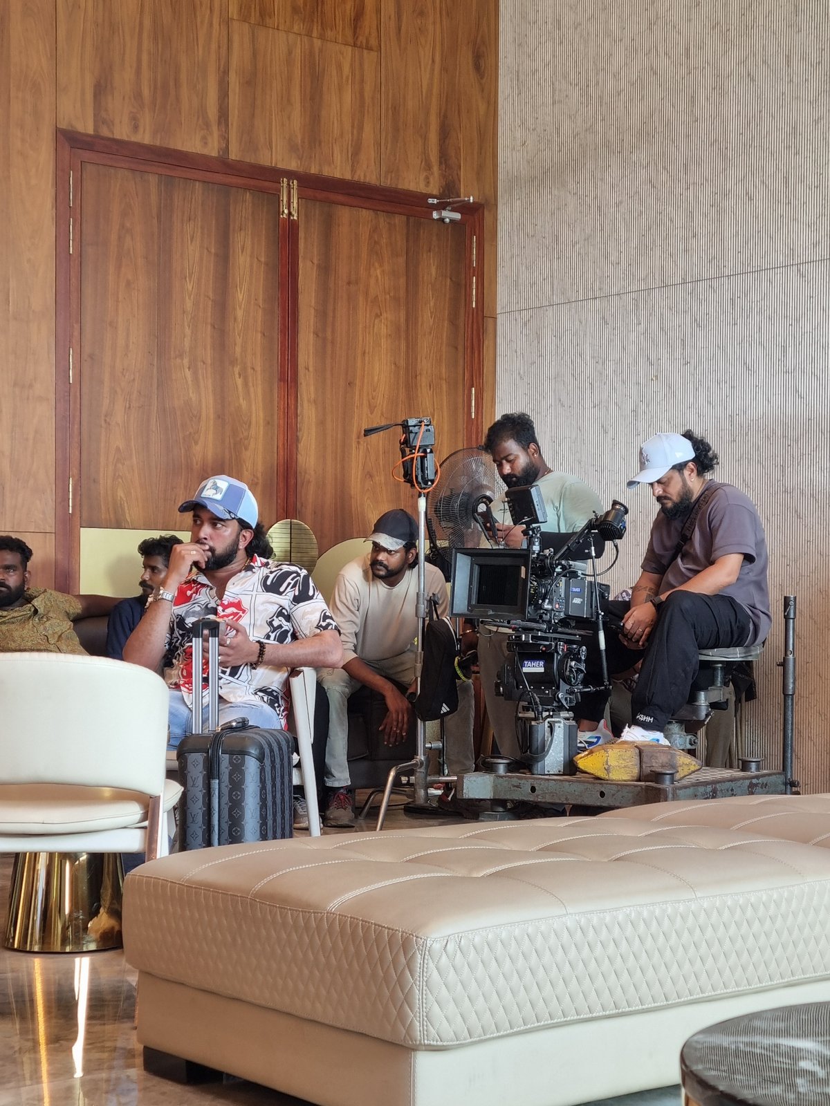 Film crew conducts morning shoot in Kottukkara, India