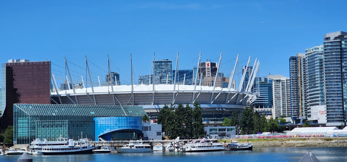 Urban scenes from stadium to waterfront to mountain views