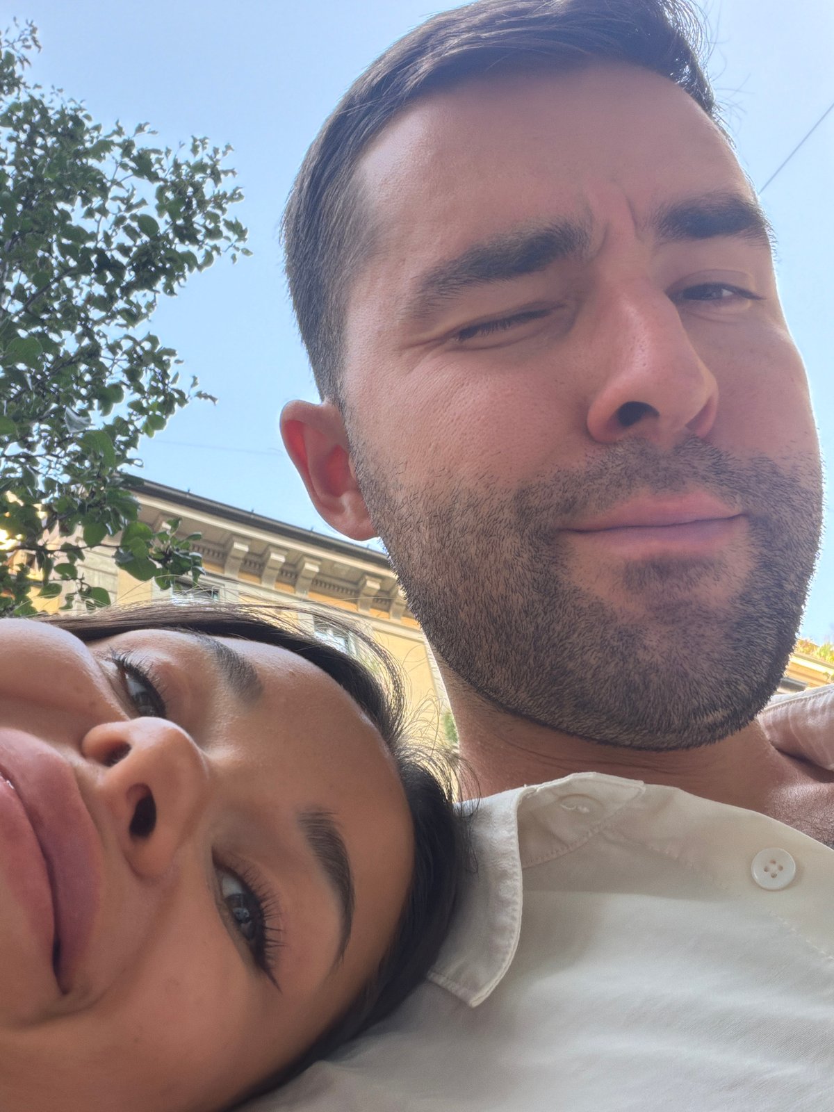Selfie series and ice cream in Milan on a summer afternoon