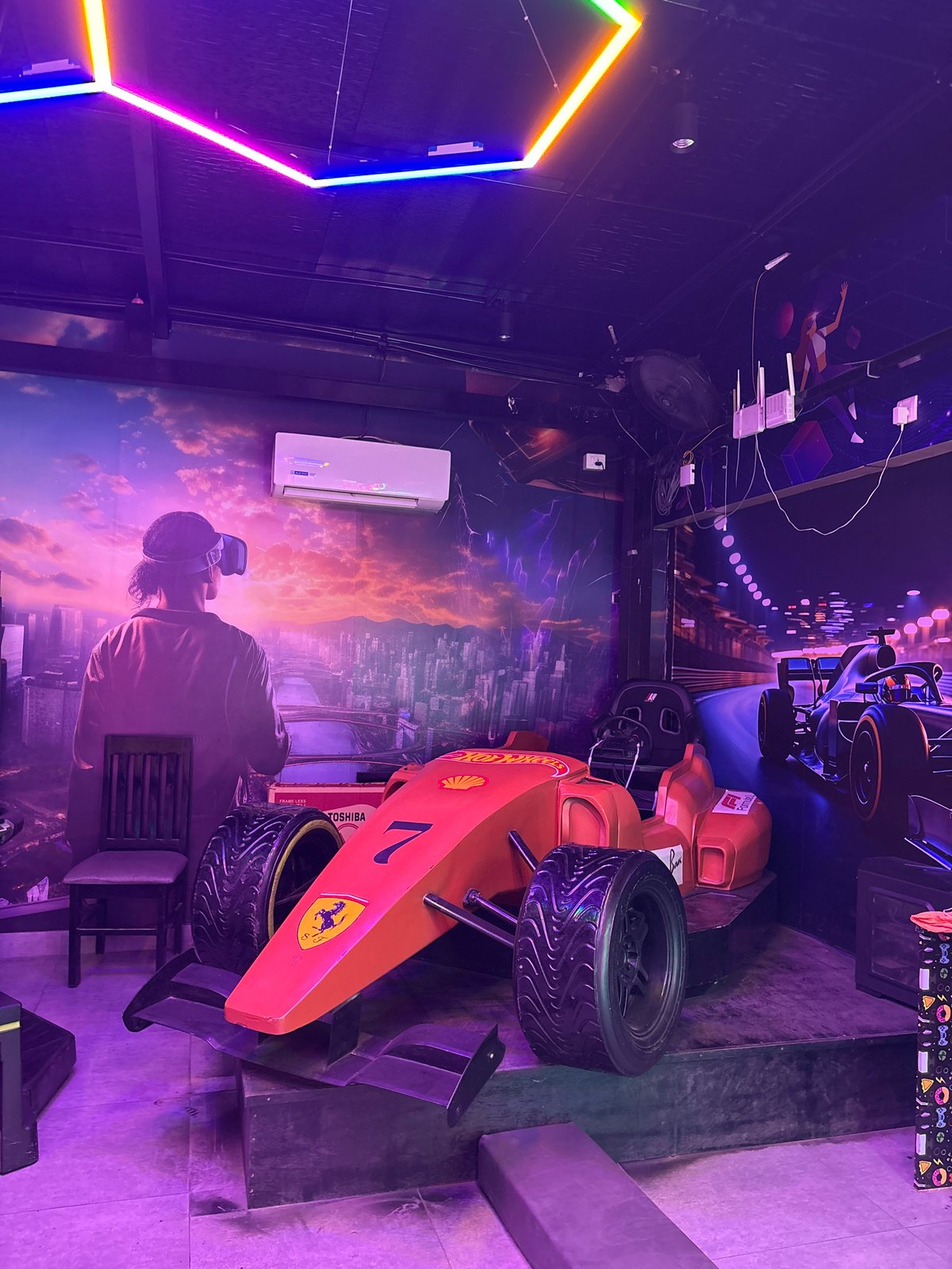 Chennai arcade gaming session captured across multiple machines