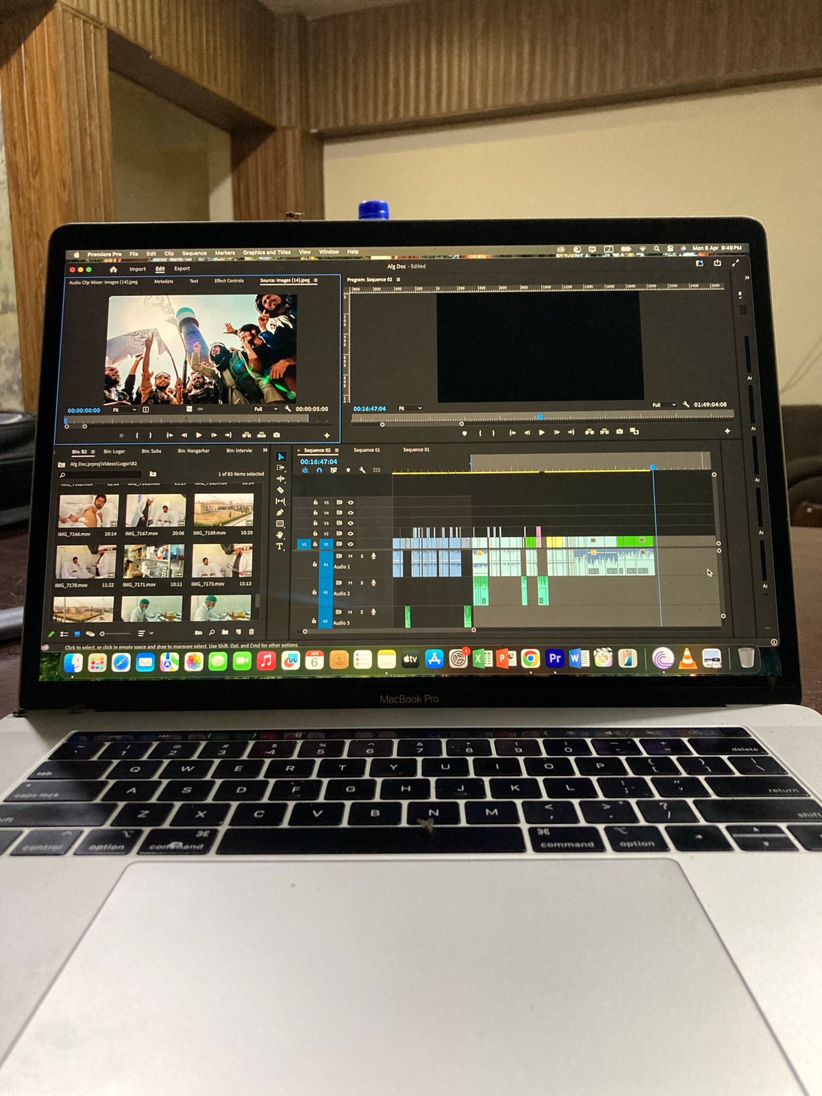 Video editing session documented on MacBook in Quetta
