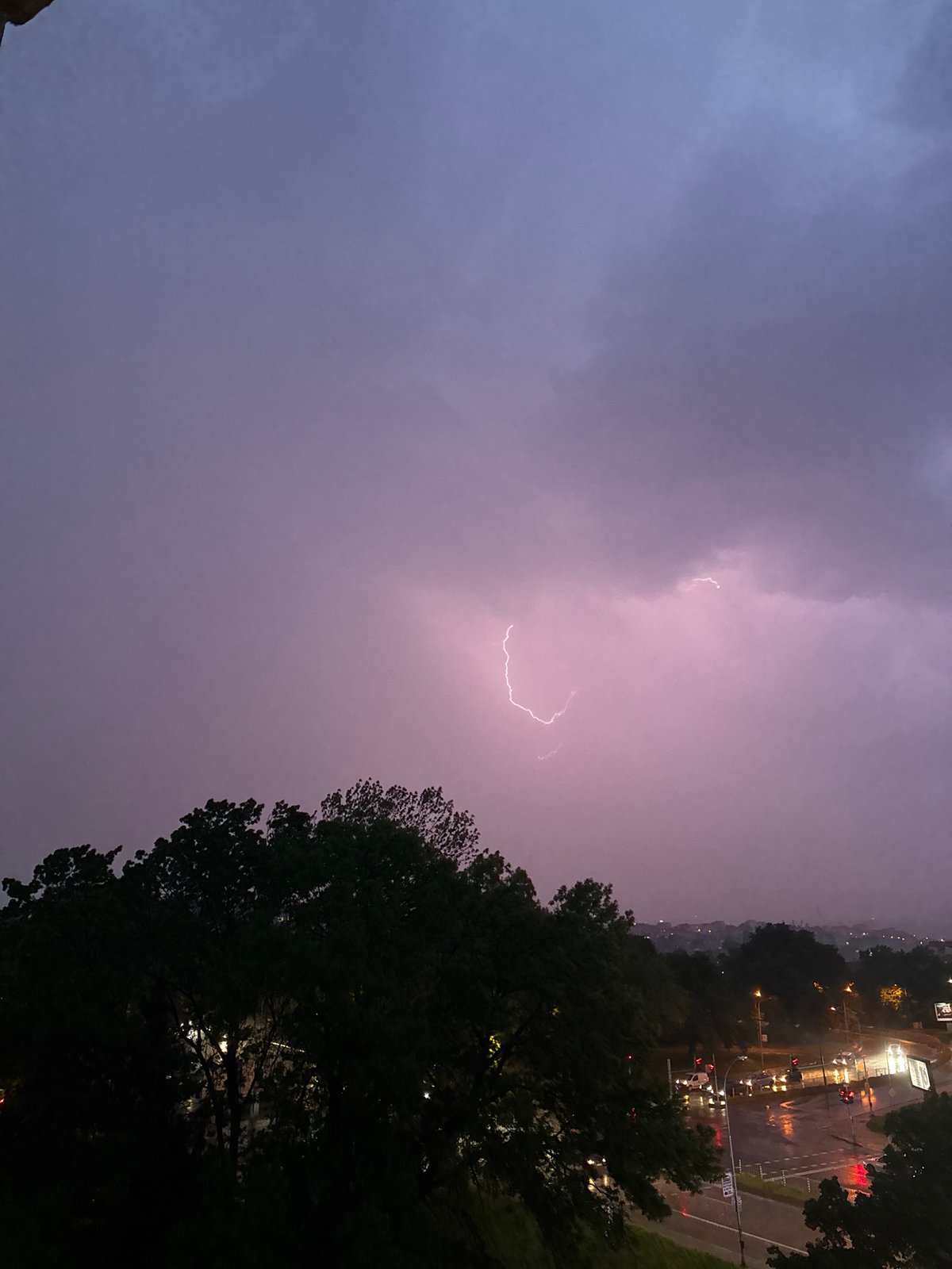 Lightning storm strikes Varna, Bulgaria evening hours