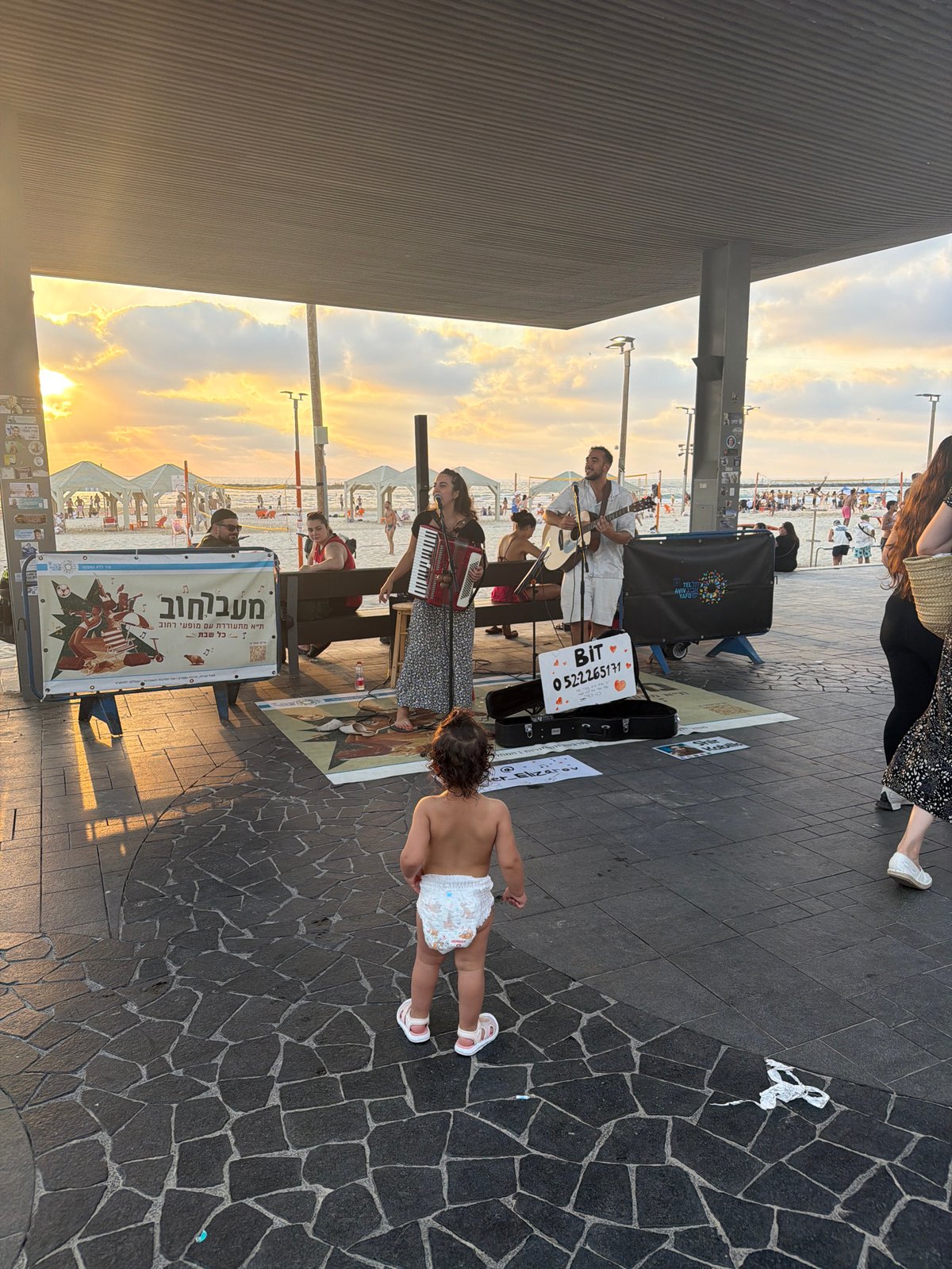 Live music at sunset on Tel Aviv's beachfront promenade