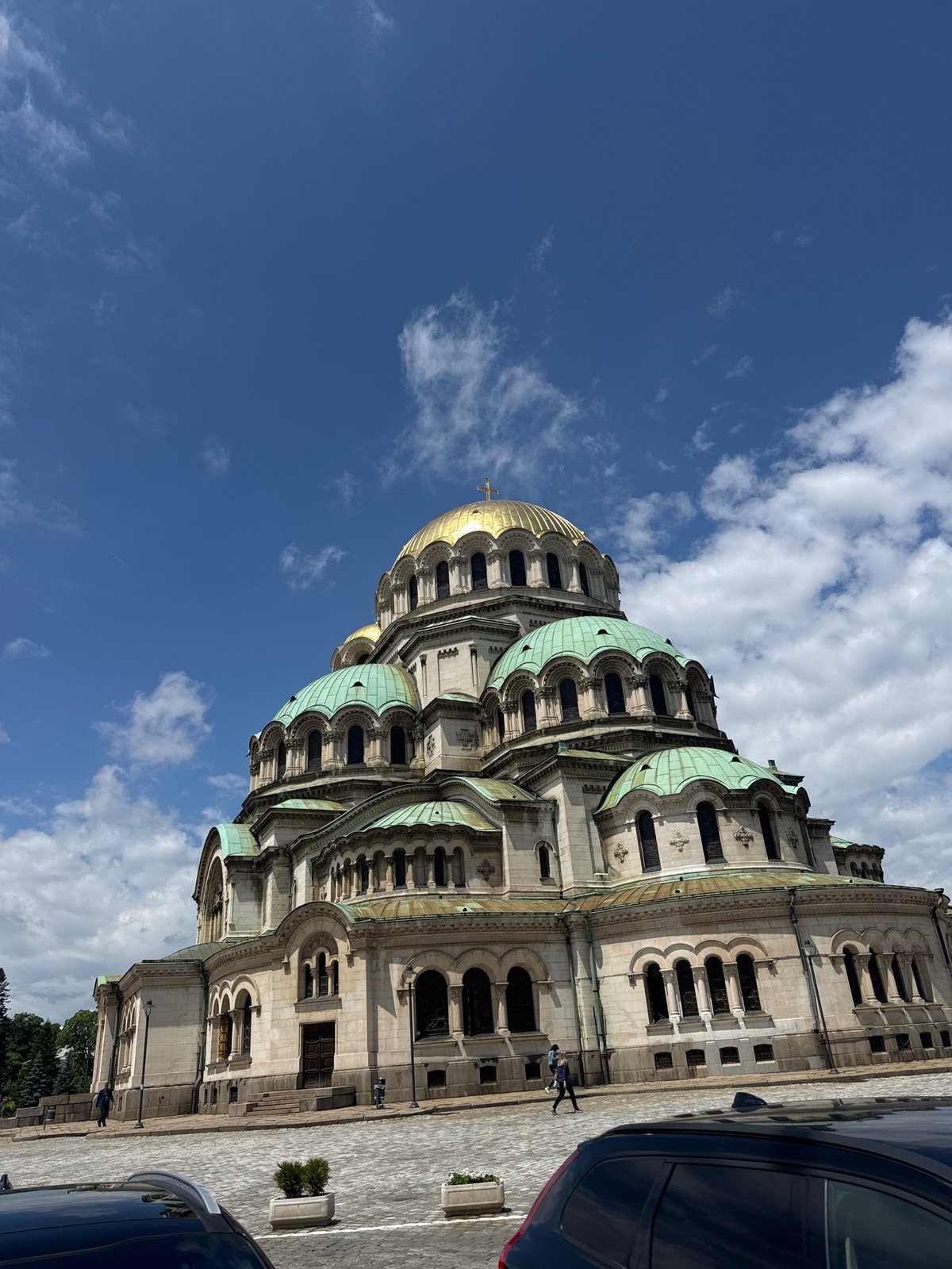 Tourist documents morning visit to Alexander Nevsky Cathedral in Sofia
