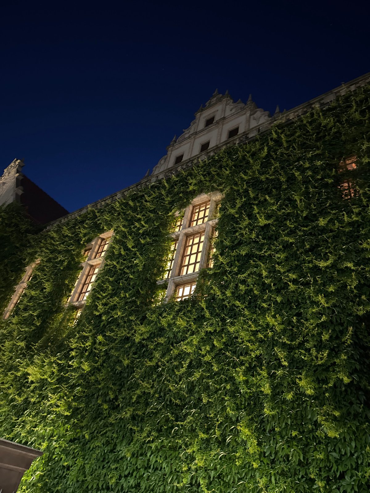Nighttime documentation of illuminated historic buildings across Poznan