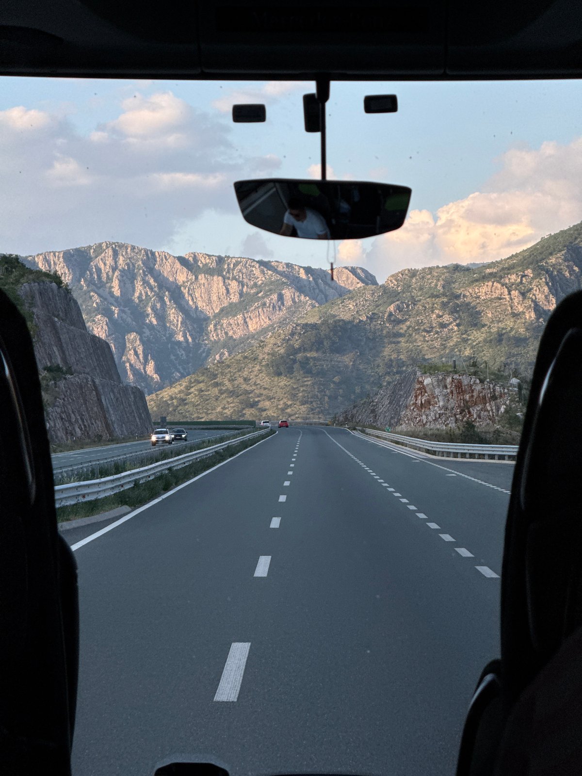 Highway travel documented through mountainous Raći, Montenegro