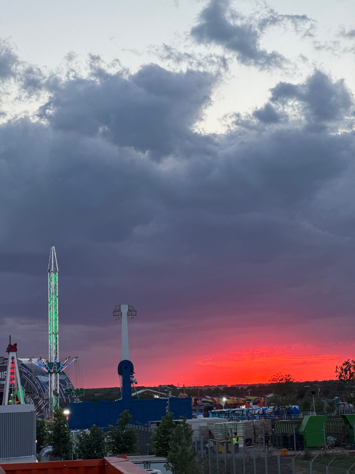 Amusement park at sunset, Costinești beachside resort