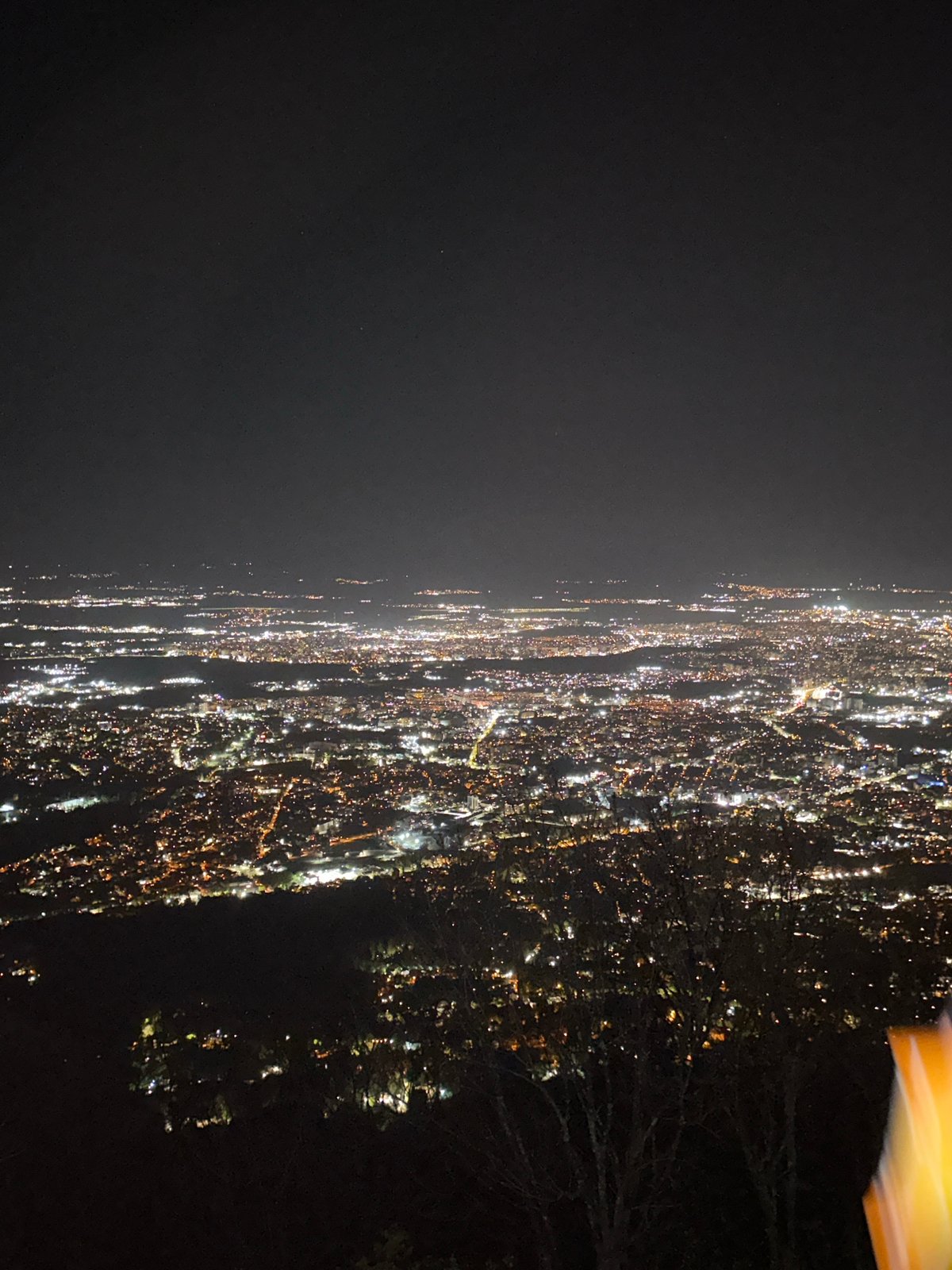 Night view captures Sofia's glittering cityscape from above