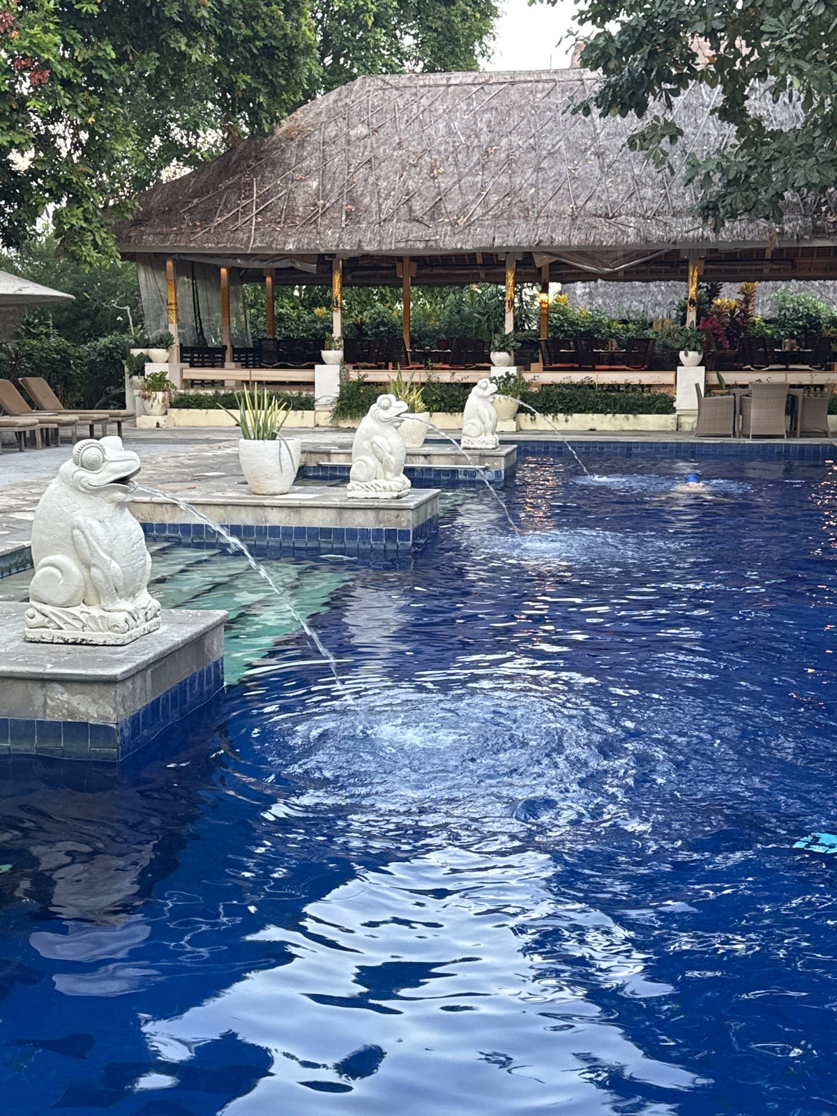 Evening resort leisure documented in Denpasar, Indonesia