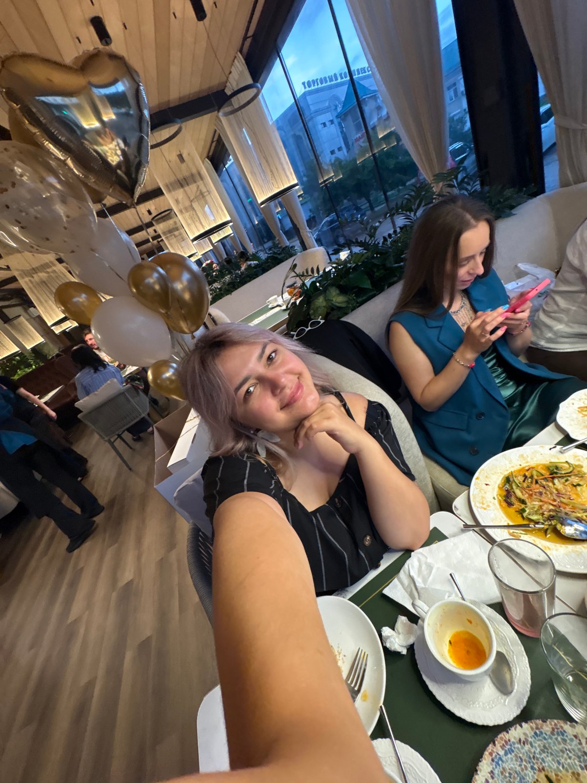Selfies and a quick video at a Birobidzhan restaurant
