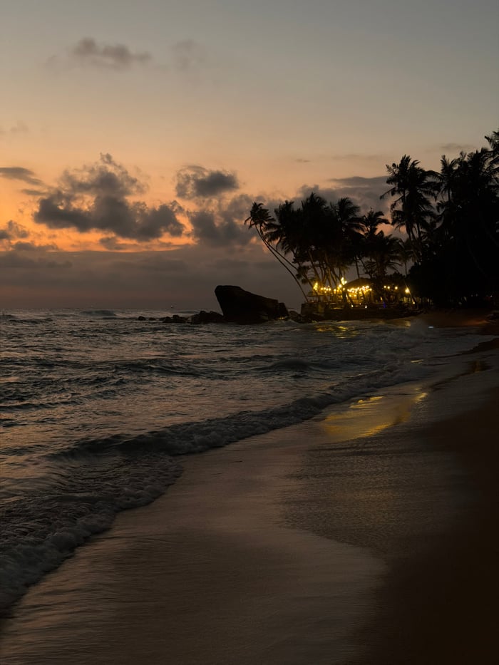 Twilight colors observed along Talpe coastline, Sri Lanka