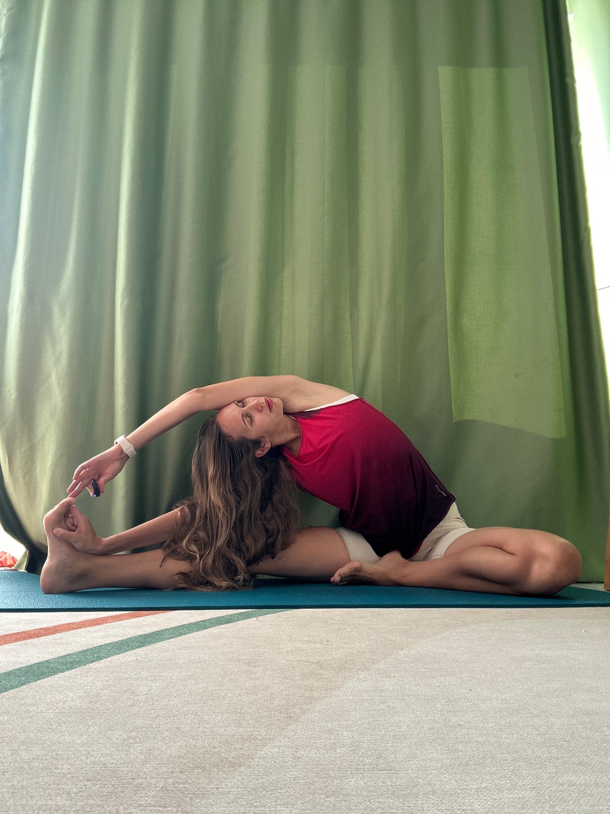 Morning yoga session in a Fethiye room, multiple poses