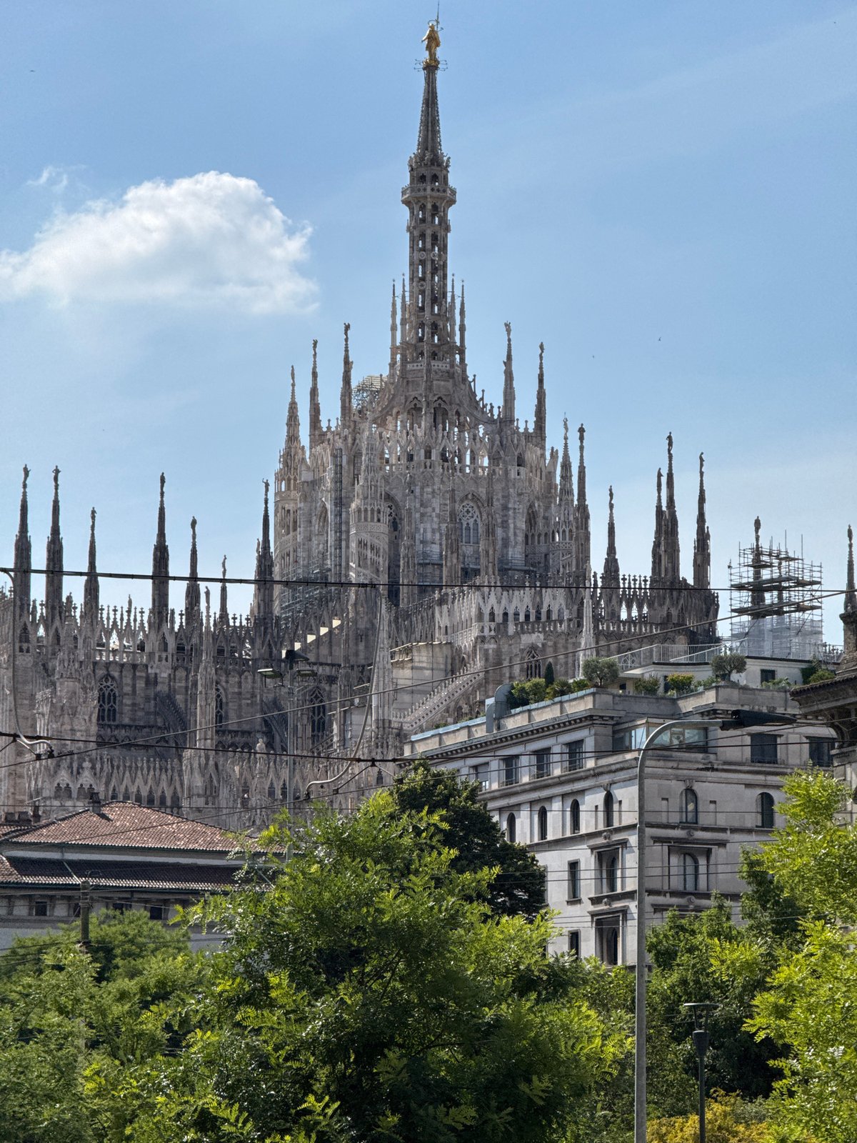 Tourist documents Milan Cathedral and historic city center