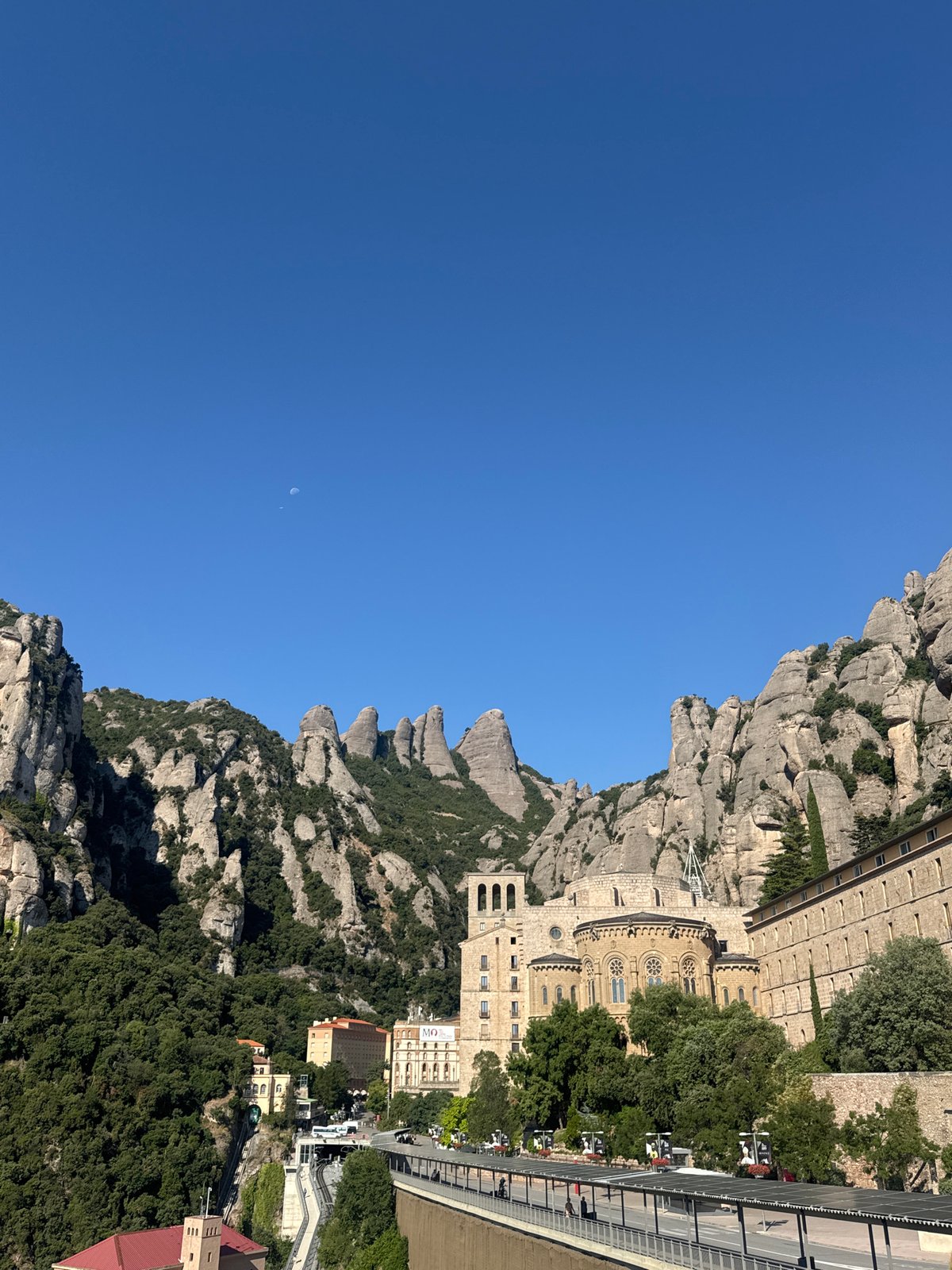 Morning views across Montserrat's monastery and mountain landscape