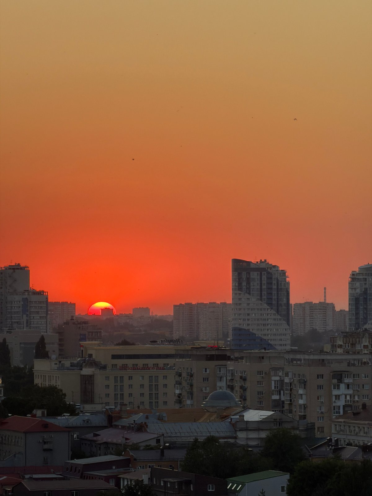 City evening: sunset skyline, food, and nightlife details