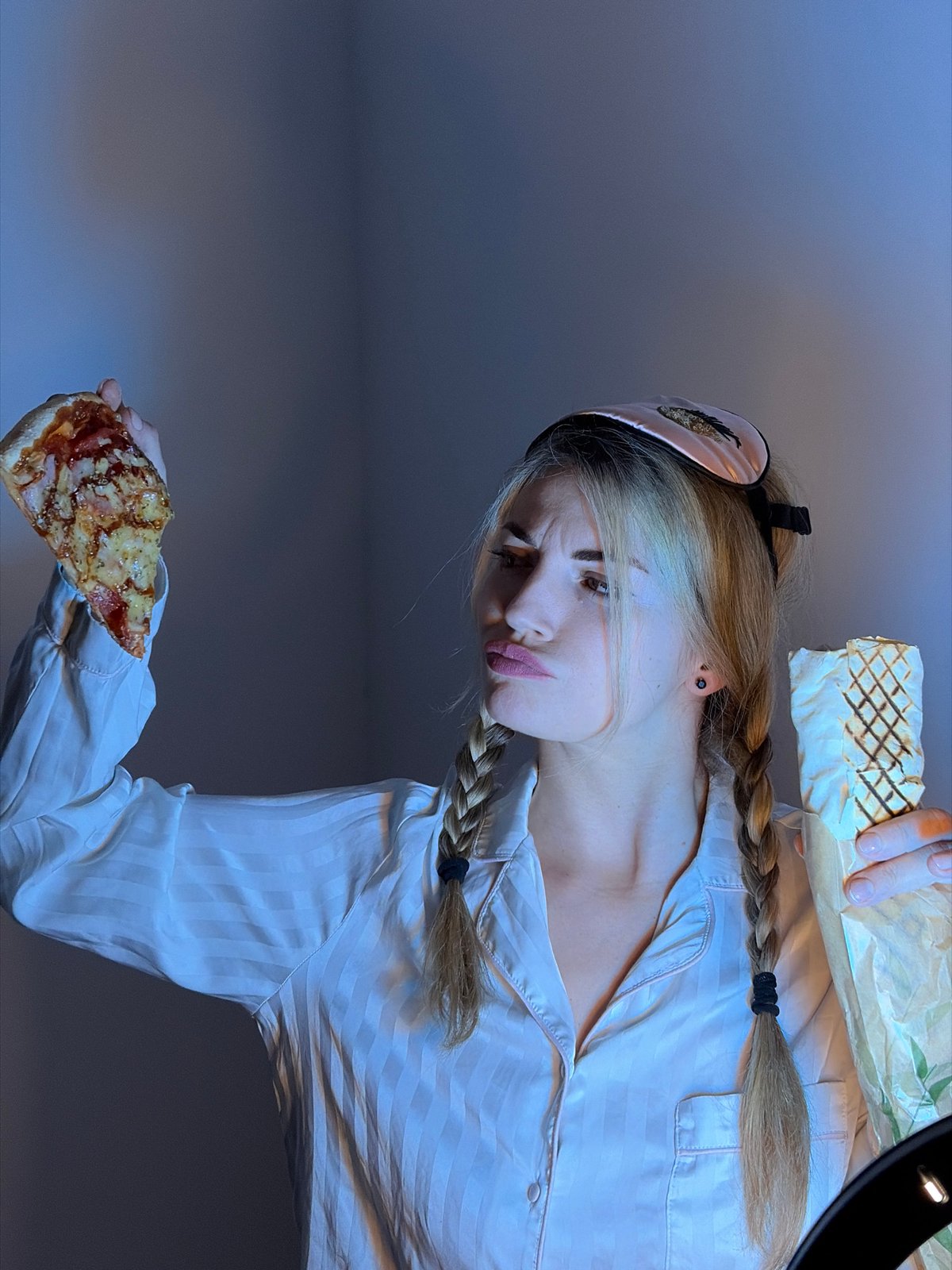 Woman documents late-night food session in Montenegro apartment