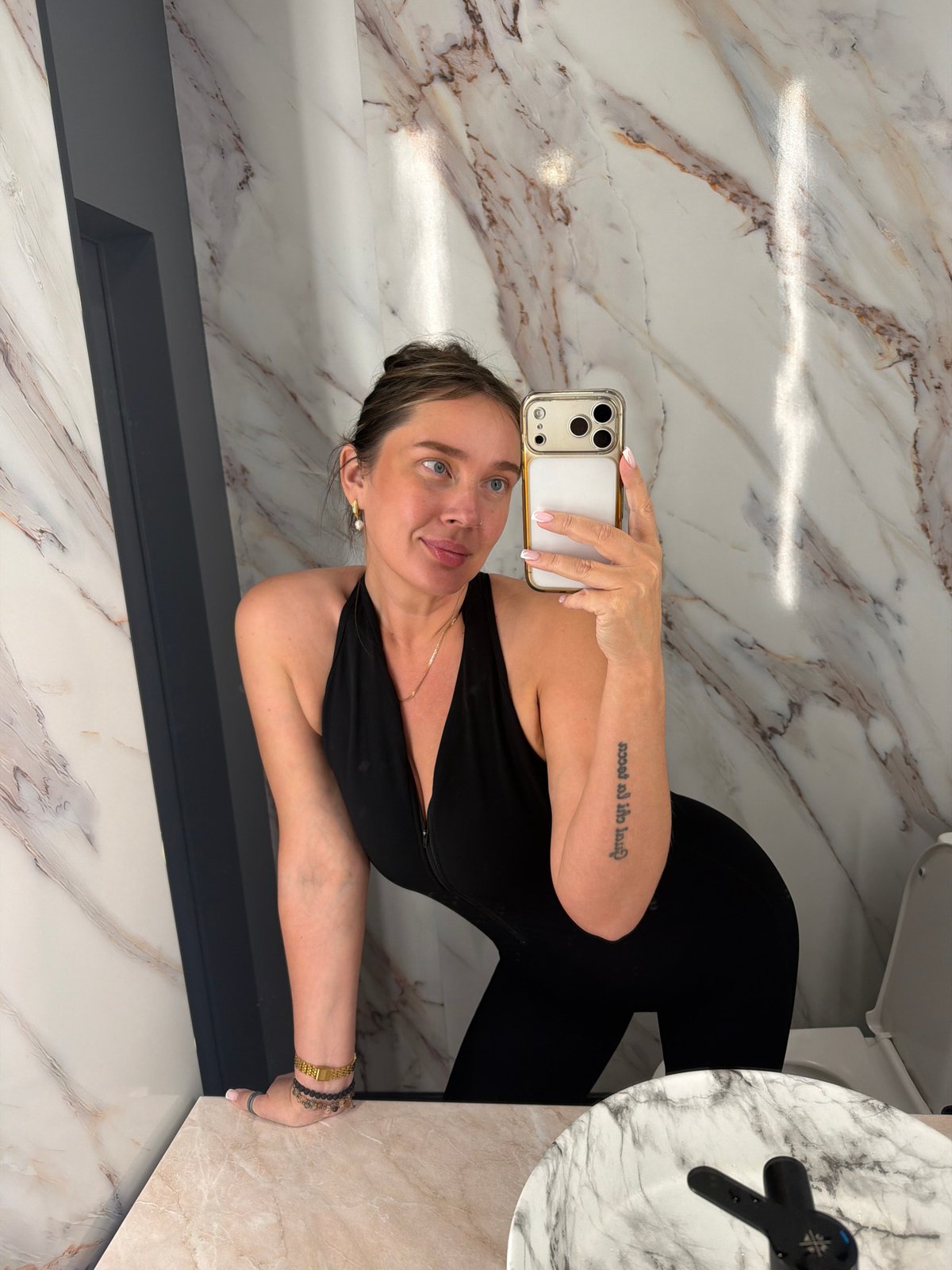 Woman documents daily moments through selfies in Ukrainian village