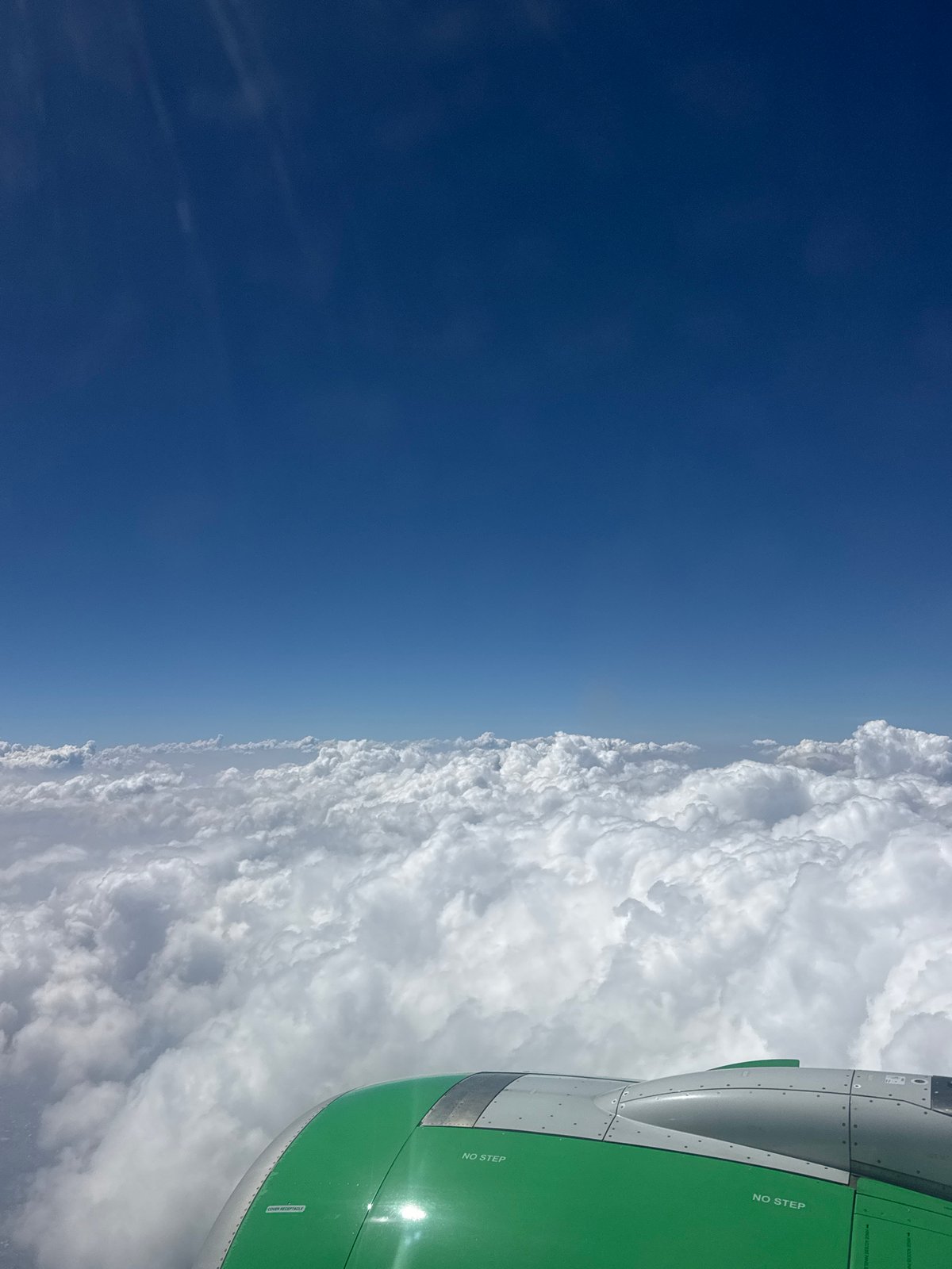 Aircraft passenger documents sky conditions over Epazoyucan, Mexico