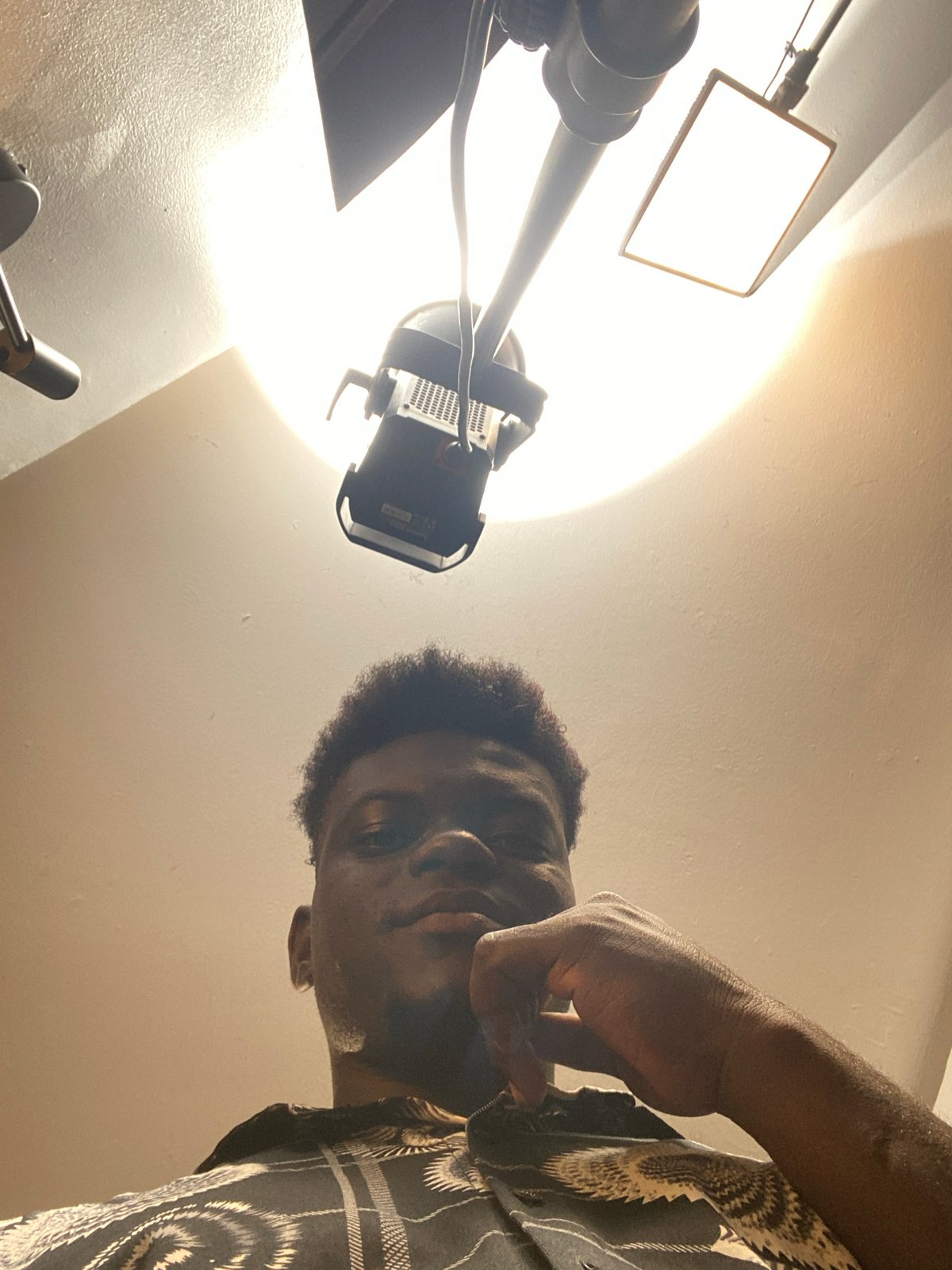Indoor video production session documented across multiple camera angles