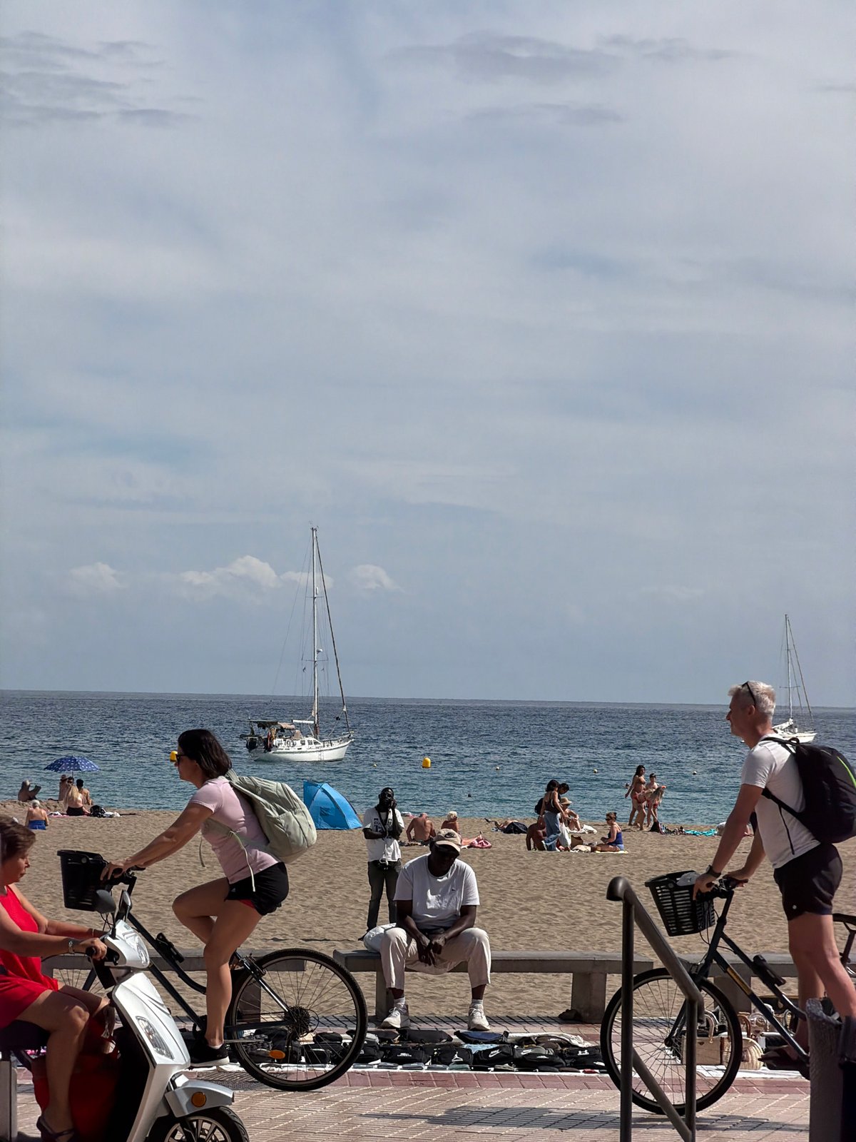 Sunny afternoon documented at Los Cristianos beach, Spain