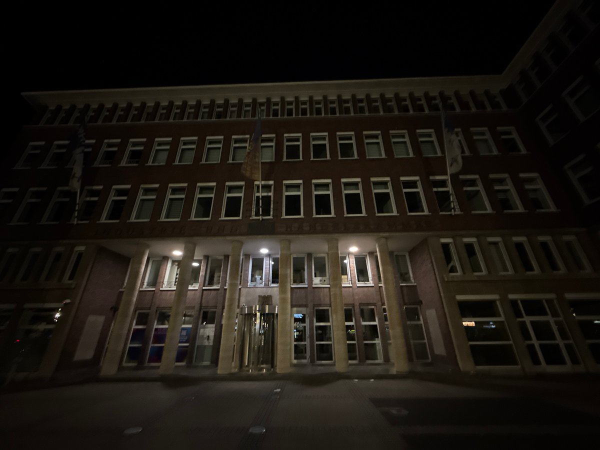 Duisburg city center after dark, one summer evening