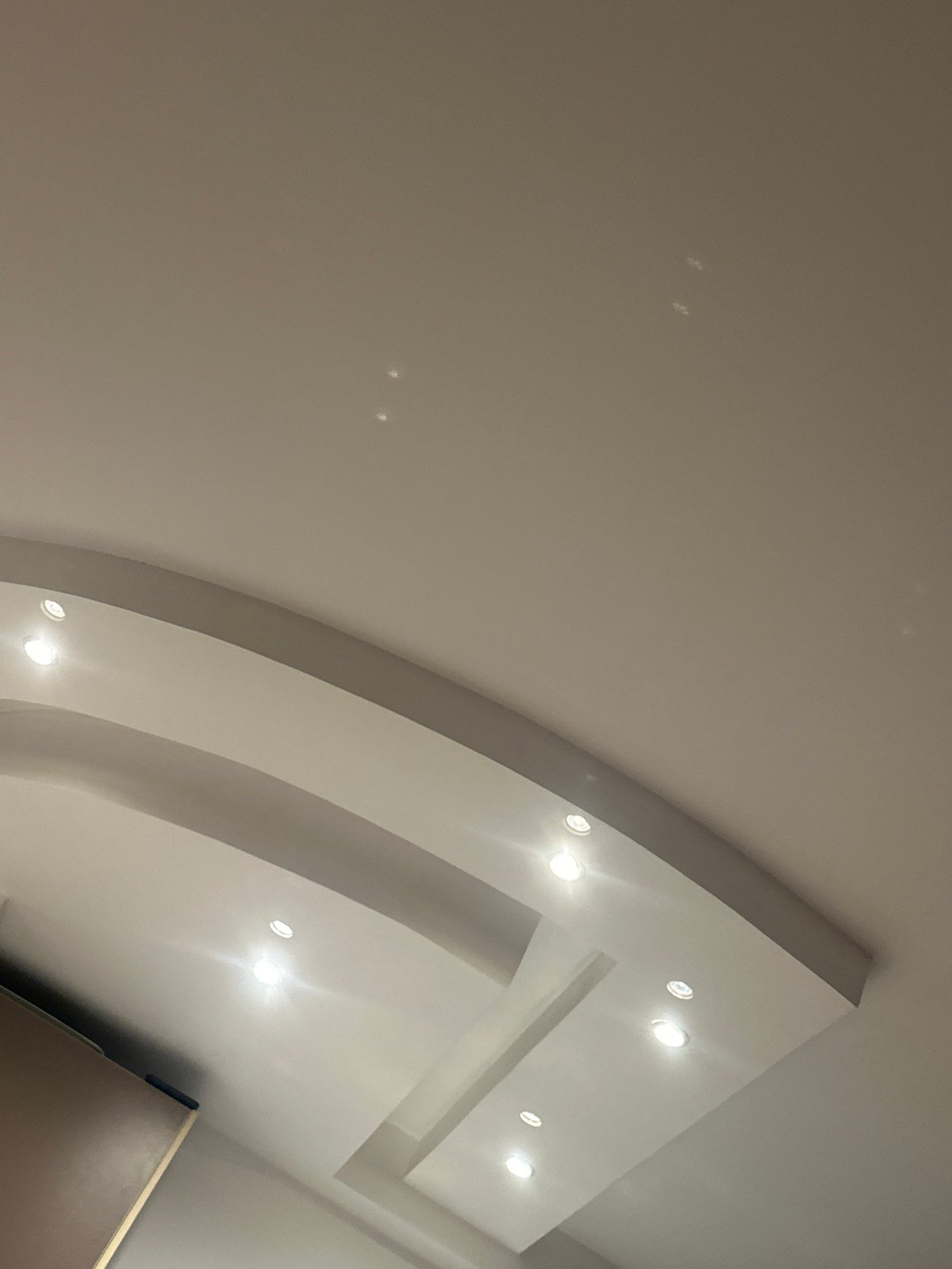 Architectural ceiling with recessed lighting documented in Sofia