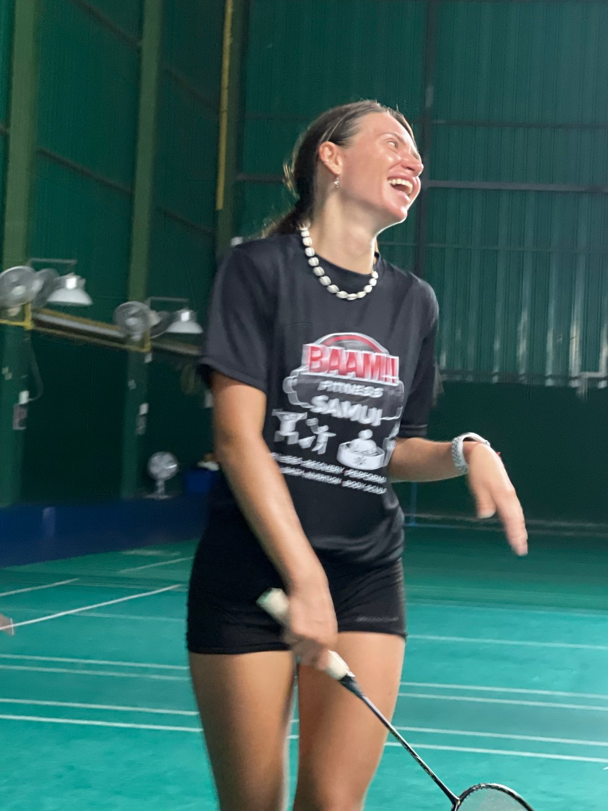 Afternoon badminton at a Samui indoor court