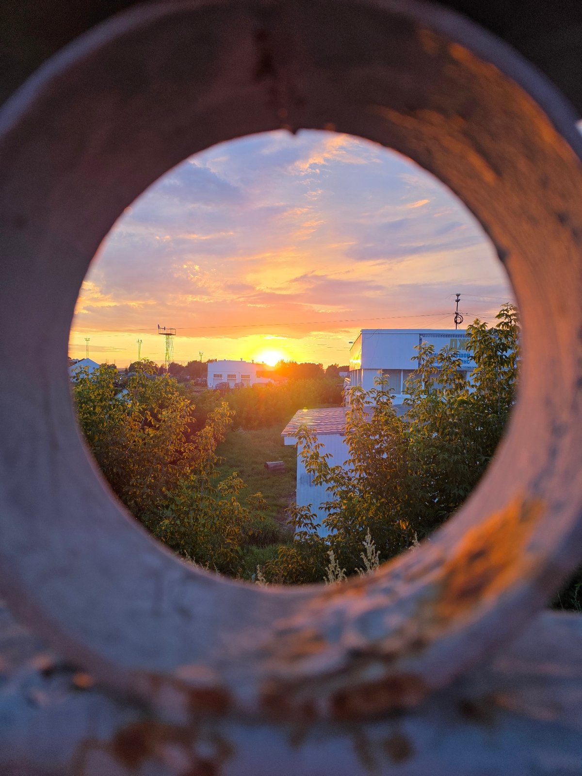 Chaikovsky's summer sunset seen from across the city