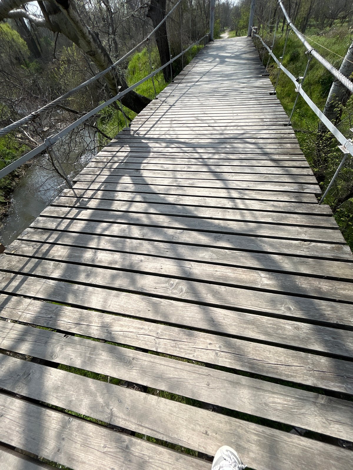 Wooden suspension bridge documented in Plovdiv, Bulgaria