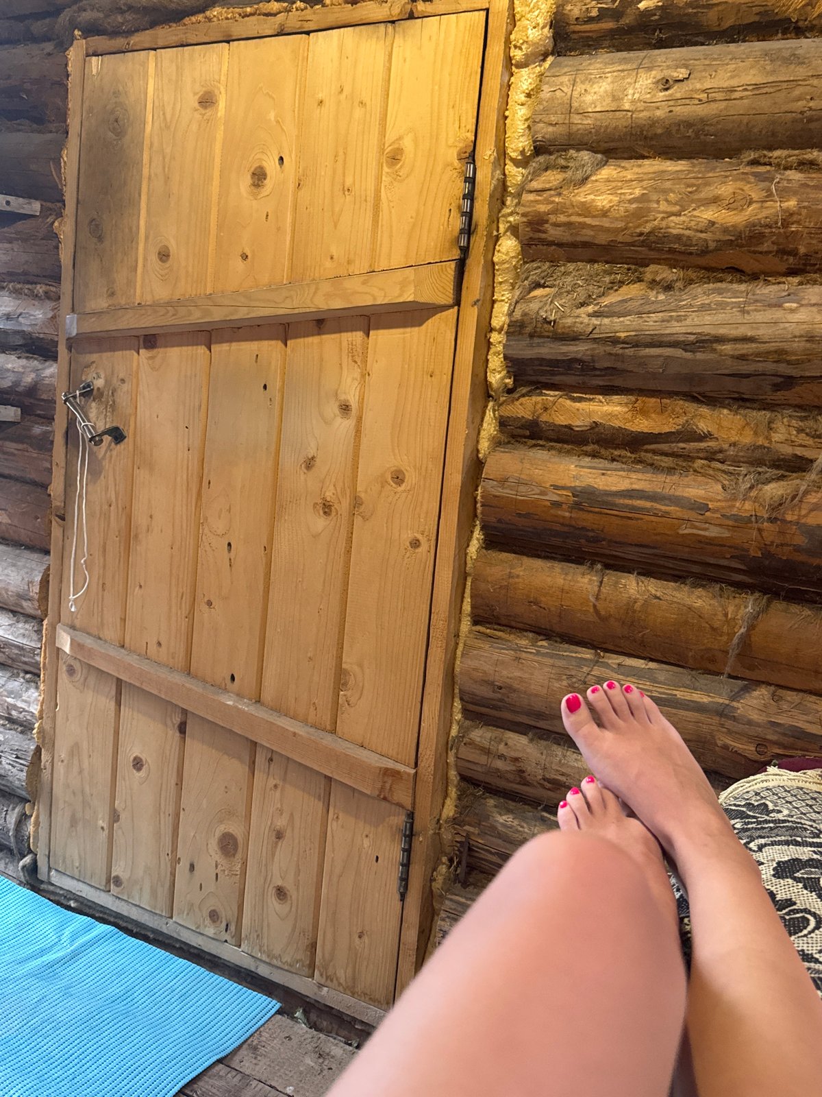 Woman enjoys sauna relaxation in Chaikovsky, Russia